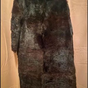 Beaver fur knee length coat